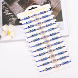 12pcs Turkey Evil Eye Hand of Fatima Charms Bracelet Resins Bead Bangle
