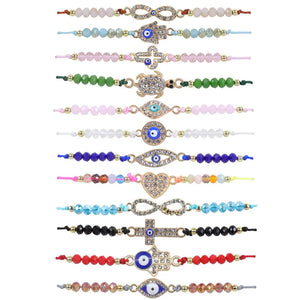Boho Braided Rope Bracelet Evil Eye Hand Jewelry
