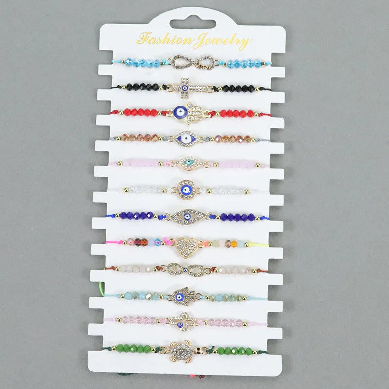 Boho Braided Rope Bracelet Evil Eye Hand Jewelry