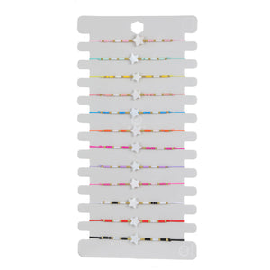 Bohemian Star Seed Beads Charms Bracelet for Women Colorful Crystal Bead