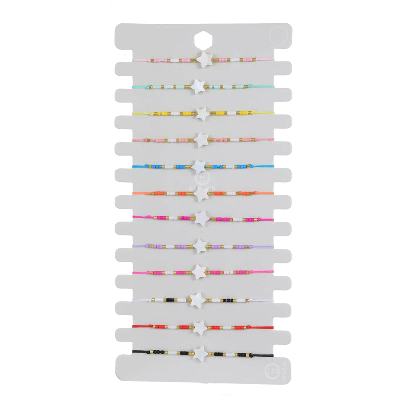 Bohemian Star Seed Beads Charms Bracelet for Women Colorful Crystal Bead