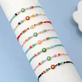 12pcs Colorful Flower Women Bead Bracelets Bohemian Adjustable Bangle Jewelry