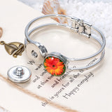 12pcs Painting Themes Glass Charms 18mm Snap Button Jewelry KZ0670