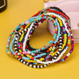 12pcs Colorful Seed Beads Charm Bracelets Women Rainbow Anklet