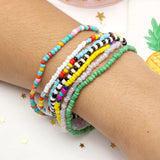 12pcs Colorful Seed Beads Charm Bracelets Women Rainbow Anklet