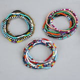12pcs Colorful Seed Beads Charm Bracelets Women Rainbow Anklet