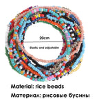 12pcs Colorful Seed Beads Charm Bracelets Women Rainbow Anklet