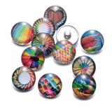 12pcs Colorful Pencil Glass Snap Button DIY Bracelet Charms KZ0201
