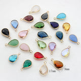 12pcs Crystal Birthstone Water Drop Charms for Glass Memory Locket DIY