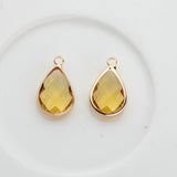12pcs Crystal Birthstone Water Drop Charms for Glass Memory Locket DIY