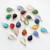 12pcs Crystal Birthstone Water Drop Charms for Glass Memory Locket DIY