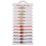 Crystal Shell Rope Bracelet Set Butterfly Skull Evil Eye Bracelets for Women