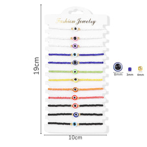 12pcs Cartoon Fruit Bracelets Natural Stone Beaded Bangle Women Girls Jewelry