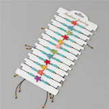 12pcs Cartoon Fruit Bracelets Natural Stone Beaded Bangle Women Girls Jewelry