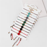 12pcs Cartoon Fruit Bracelets Natural Stone Beaded Bangle Women Girls Jewelry