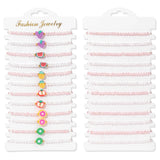 12pcs Cartoon Fruit Bracelets Natural Stone Beaded Bangle Women Girls Jewelry