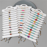 12pcs Cartoon Fruit Bracelets Natural Stone Beaded Bangle Women Girls Jewelry