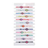 Enamel Rainbow Charms Braided Bracelet Yoga Anklet Gift