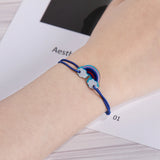 Enamel Rainbow Charms Braided Bracelet Yoga Anklet Gift