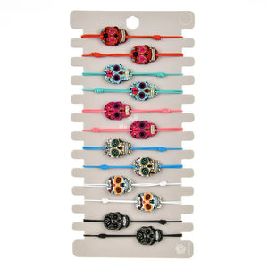 Enamel Skull Charms Braided Bracelet Yoga Anklet Jewelry