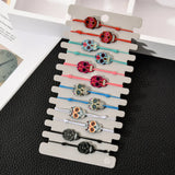 Enamel Skull Charms Braided Bracelet Yoga Anklet Jewelry