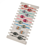 Enamel Skull Charms Braided Bracelet Yoga Anklet Jewelry