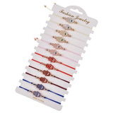 12pcs Fatima Hand Charm Bracelet Set for Women Couples Girl Seed Bead Jewelry