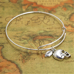 12pcs/lot Football bracelet Football Charm bangles adjustable Jewelry