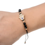 12pcs Woven Rope Chain Bracelet Set Crown Charms Crystal Beads for Women