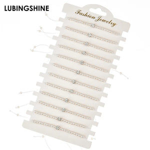 12pcs Woven Rope Chain Pearls Bracelet Set for Women Jewelry