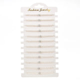 12pcs Woven Rope Chain Pearls Bracelet Set for Women Jewelry