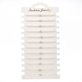 12pcs Woven Rope Chain Pearls Bracelet Set for Women Jewelry