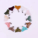 12pcs High Whale Tail Carving Natural Stone Pendants