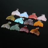 12pcs High Whale Tail Carving Natural Stone Pendants