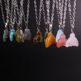 12pcs High Whale Tail Carving Natural Stone Pendants