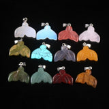12pcs High Whale Tail Carving Natural Stone Pendants