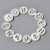 12pcs Zodiac Mother Of Pearl Shell Charms for Necklace DIY