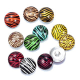 12pcs Leopard Pattern Charms 18mm Snap Button DIY Bracelet Jewelry KZ0181