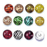 12pcs Leopard Pattern Charms 18mm Snap Button DIY Bracelet Jewelry KZ0181