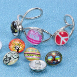 12pcs Lion Pattern Charms 18mm Glass Snap Button DIY Charms Bracelet KZ0192