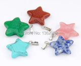 12pcs Crystal Tiger Eyes Star Charms Pendants Necklace Gift MN502