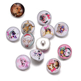 12pcs Cute Animal Glass Snap Button Charms for DIY Bracelet