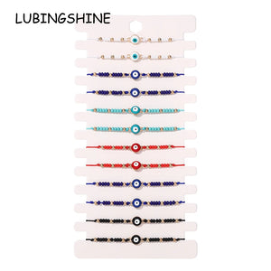 Metal Dripping Oil Evil Eye Beads Charms Anklet for Women
