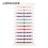 Metal Dripping Oil Evil Eye Beads Charms Anklet for Women