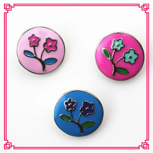 12pcs/lot Mix Enamel Flower Snap Buttons Diy 18 mm Snap Jewelry Pendants