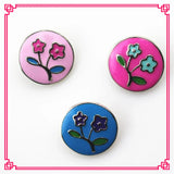 12pcs/lot Mix Enamel Flower Snap Buttons Diy 18 mm Snap Jewelry Pendants