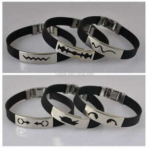 12pcs/lot Mix Style Silicone Bracelet Stainless Steel Buckle Bracelets