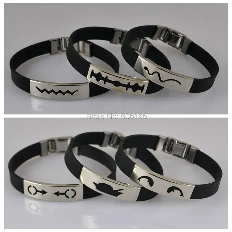 12pcs/lot Mix Style Silicone Bracelet Stainless Steel Buckle Bracelets
