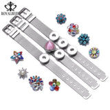 12pcs Mix Theme Pattern 18mm Snap Button Glass Charms Fit DIY Bracelet Snaps