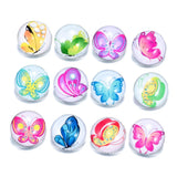 12pcs Mix Theme Pattern 18mm Snap Button Glass Charms Fit DIY Bracelet Snaps